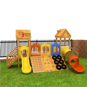 Juego de Columpios y Tobogán de Madera y Plástico Personalizado para Niños, Instalaciones de Entretenimiento sin Motor para Exteriores - Product Image 2