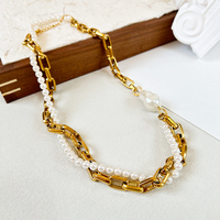 Acier inoxydable Croix Papillon Colliers Chaîne Gourmette Résine Strass Collier Mode Bijoux Perlés Avec Perle Cadeaux À La Mode