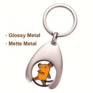 Llaveros promocionales personalizados de aleación de zinc con moneda para carrito/carro, artículos de marca económicos con MOQ bajo, de moda, con grabado impreso - Product Image 6