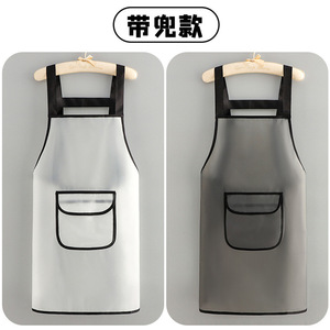 Printed TPU <b>Apron</b> Black And White Cartoon Design Breathable Waterproof For <b>Kitchen</b> Cooking Adult Use - Product Image 4