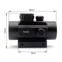 YINGJI 1x40 Lunette de visée à point rouge en aluminium avec double illumination rouge/verte et laser rouge