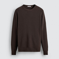 Pull en coton 100 % pour homme, personnalisé avec logo du fabricant, doux et chaud, à manches longues, col rond côtelé, tricot uni, collection printemps