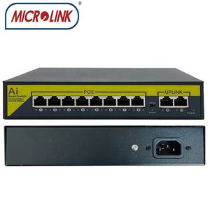 CCTV 48V PoE Ai commutateur de réseau intelligent 8 ports 10/100Mbps IEEE 802.3 af/at commutateur PoE avec 2 * RJ45 10/100/1000Mbps uplink - Product Image 2