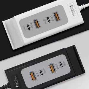 High Quality Fast Charger USB Type C Power Strip High Speed Socket 4 Port Mobile Phone Charging Station