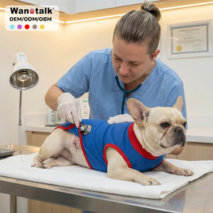 강아지 수술 회복복, 핥음 방지 면 소재, 친환경 봄 여름 애완동물 수술복, 편안한 착용감 - Product Image 1