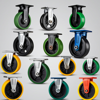 Roues à roulettes de 5 et 6 pouces avec roulement à billes, roues rigides en polyuréthane de 50 mm, roues en fer TPR PP polyoléfine, roulettes OEM personnalisables