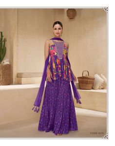 Super calidad Premium seda Salwar Kameez Sharara conjunto para mujer elegante Sharara Palazzo traje para fiesta y boda desgaste - Product Image 3