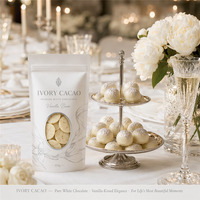 Sachet Doypack Mylar Premium avec fenêtre et fermeture éclair refermable pour chocolat blanc, disques de chocolat, callets et mariage