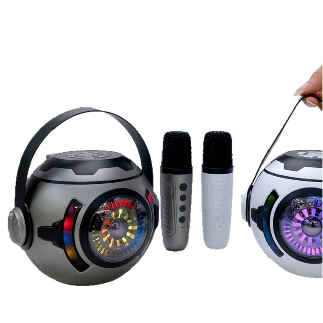 Hot Selling Mini Portable Karaoke Speaker RGB LED Lighting New Small Balls Wireless for BT Audio Extra Bass Ribbon Lights