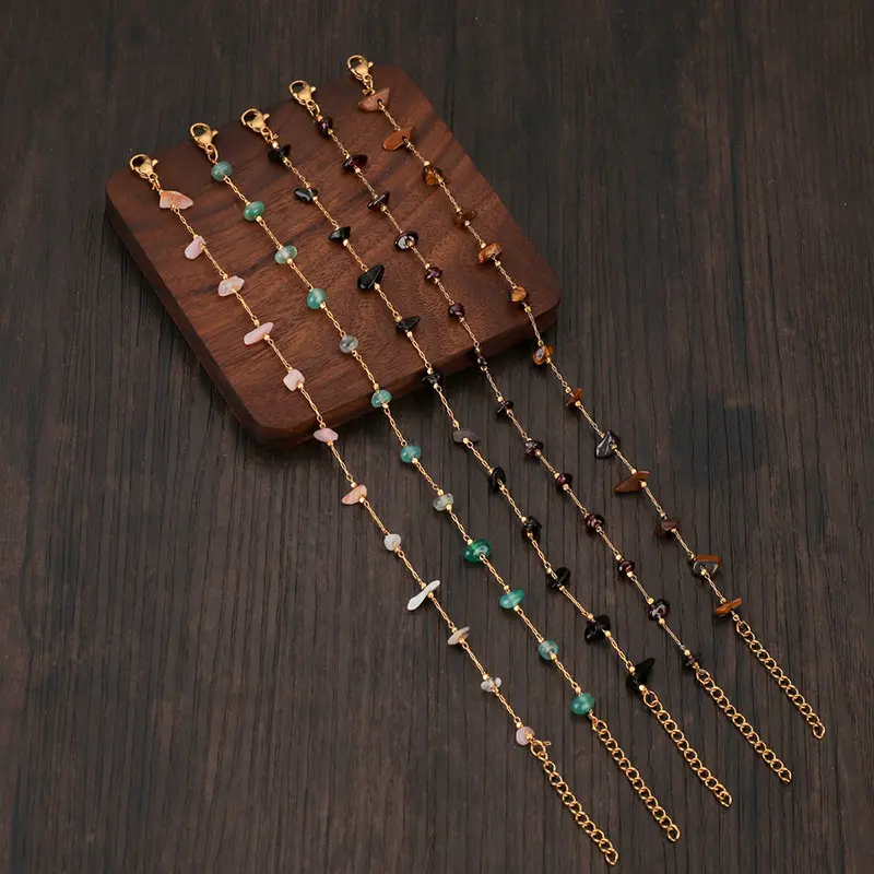Hot Selling Crystal Bracelets Healing Colorful Natural Chip Stone Bracelet