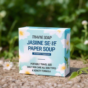 Jasmine <b>Scented</b> Paper <b>Soap</b> 15 Sheets Portable Travel Size Daily Skin Care All Skin Types K Beauty Formula - Product Image 2