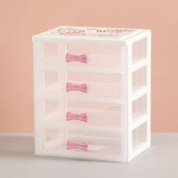 Organisateur de tiroir de bureau transparent Mini stockage transparent en plastique à 4 niveaux empilable