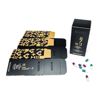 Boîte pliante personnalisée en carton, tube en papier pour produits en capsules, couleur noire, emballage pour produits de santé