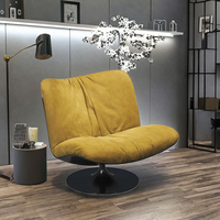 Fauteuil pivotant de luxe italien au design moderne, en tissu, avec pieds en métal et rembourrage en éponge, idéal pour la maison, la chambre, l'appartement ou l'hôpital