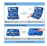 Juego de Herramientas Manuales Portátiles de Alta Calidad de 27 Piezas, Kit de Herramientas Manuales para Reparaciones del Hogar, Bricolaje, Taller y Mantenimiento