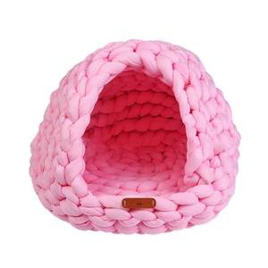Handgemachtes Geflecht Gestricktes Katzen nest Haustier bett Korb Warmes gewebtes Katzen bett Winter - Product Image 2