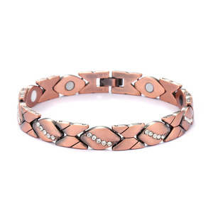 Magnetic <b>Bracelet</b> Rhinestone Inlay <b>Copper</b> Alloy Fashion Bangle Gift Jewelry Multi Color Option - Product Image 3