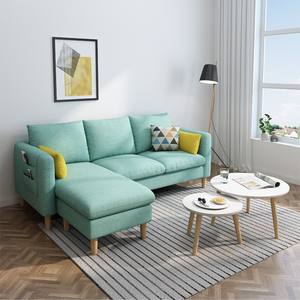 أريكة حديثة من القطن والكتان بثلاثة مقاعد، أريكة رخيصة، أثاث غرفة المعيشة، أريكة داخلية على شكل حرف L - Product Image 5