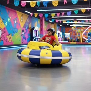 <span class=keywords><strong>Voiture</strong></span> tamponneuse électrique gonflable QIQU, capacité 200 kg, en HDPE et PVC, avec lumières LED musicales, pour adultes et enfants, pour arènes et parcs d'attractions - Product Image 1