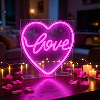 Acryl-LED-Neonschild mit Herzdesign USB-Betrieben IP44-Zertifiziert für Valentinstag Hochzeitsdekoration
