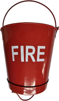 Seau d'extinction d'incendie portable en acier inoxydable et caoutchouc rouge, capacité 8L/12L, pour protection incendie par sable et eau