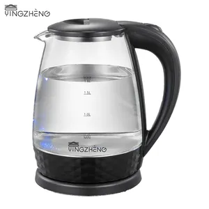 OEM Yingzheng brand new classic good quality cordless glass electric kettle With LED Light