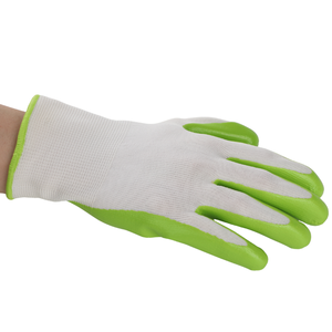 Guantes de Nitrilo Verdes con Recubrimiento, Forro de Punto Blanco, Resistentes al Aceite, para Logística, Manipulación de Piezas y Trabajo - Product Image 1