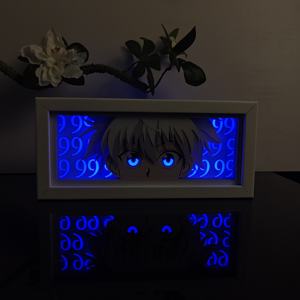 Boîte à ombre LED Jujutsu Kaisen Gojo Satoru, entrepôt américain en stock, expédition aujourd'hui, États-Unis, bleu néon vibrant, décoration murale d'anime 3D - Product Image 2