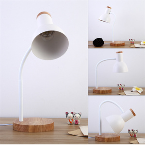 Nordische Schreibtischlampe mit Holzsockel & Flexiblem Schwanenhals, E27 Tisch-Studierlampe für Büro, Großhandel Moderne Beleuchtung - Product Image 6
