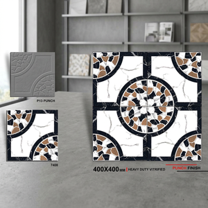Carreaux de sol en céramique marbrée marron-brun lumineuse 40x40cm, finition mate, porcelaine, design d'intérieur - Product Image 5