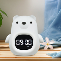 Réveil lumineux numérique avec lampe de nuit LED colorée Réveil de table pour enfants avec lampe de nuit Décoration intérieure intelligente