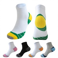 Chaussettes de course professionnelles en coton tricoté pour marathon, unisexe, à dos en tissu éponge, pour l'été, la randonnée en extérieur et le cyclisme, antibactériennes