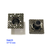 Œillets carrés en alliage métallique personnalisés et œillets à strass pour chaussures, œillets bouton en bronze de 12 mm