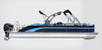 Bateau à ponton en aluminium de luxe de 27 pieds (8,2 m) certifié CE, pour sports nautiques, croisière, grande vitesse, gros moteurs, tritoon, à vendre
