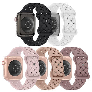 Correa de reloj de repuesto de goma de silicona deportiva de liberación rápida trenzada para <span class=keywords><strong>Apple</strong></span> <span class=keywords><strong>Watch</strong></span> Series 1/2/3/4/5/6/7/<span class=keywords><strong>8</strong></span>/9/<span class=keywords><strong>se</strong></span>/ultra - Product Image 1