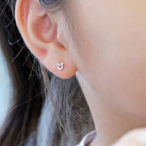 Dylam New Arrival Hypoallergenic Nickel Free 925 Sterling <b>Silver</b> Kid Children 5A CZ Cubic Zirconia Tiny Mouse <b>Stud</b> <b>Earrings</b> - Product Image 6