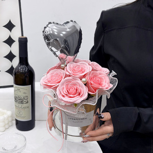 Caja de Rosas Preservadas Hechas a Mano de Lujo con Globo, Rosa Eterna en Caja Redonda, Regalo del Día de San Valentín para Ella, Regalo del Día de la Madre - Product Image 5
