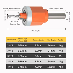 Punta da Centratura HSS 82 Gradi 2.8mm - 4.0mm, Punta da Svasatura con Punta in Carburo da 8mm 5/16'' a Profondità Regolabile - Product Image 6