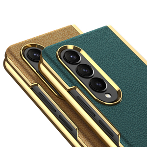 <span class=keywords><strong>Coque</strong></span> antichoc électroplaquée or avec cuir PU pour <span class=keywords><strong>Samsung</strong></span> Galaxy <span class=keywords><strong>Fold</strong></span> 4 <span class=keywords><strong>3</strong></span> 2 avec film protecteur avant - Product Image 5
