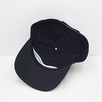 Casquette de baseball classique noire pour homme, en nylon, 5 panneaux, non structurée, avec logo brodé, profil bas, visière de 7 cm, fermeture snapback – Nouveauté en gros