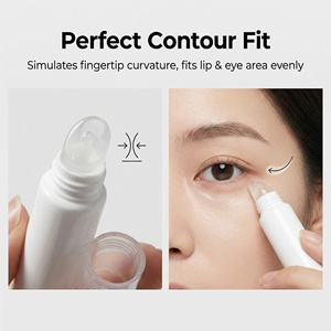 Tubo cosmético de PE blanco suave vacío al por mayor de 10/15ml con punta de silicona inclinada y tapa transparente para envasado de brillo labial, crema para ojos y suero - Product Image 3