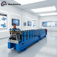 Machine de formage à rouleaux automatique BSY pour gouttières de toit en aluminium, avec contrôle PLC, dérouleur hydraulique et moteur à roulement