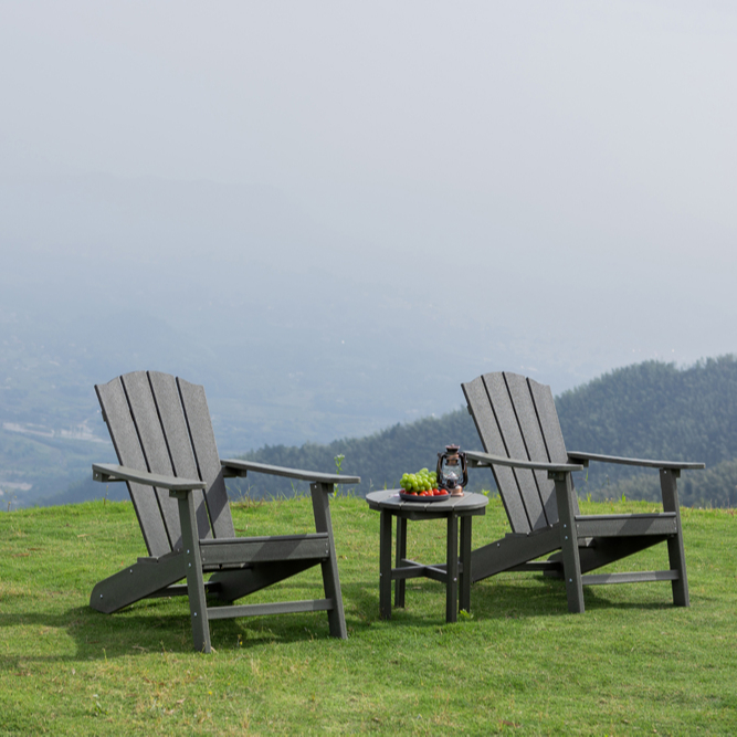 Dış mekan mobilyası çevre geri dönüşümlü poli kereste katlanır açık veranda bahçe Adirondack sandalyeler