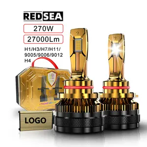 RS X23 bola lampu depan led 270W 27000Lm h7, lampu depan led 12V daya tinggi rendah h4 6000K putih H1 led H11 9005 9006 9012