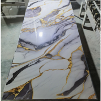 Panneau mural en marbre PVC design or, panneau mural en marbre UV