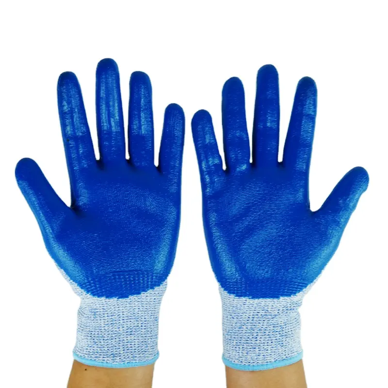 Breathable and Durable Cut Resistant HPPE Knit Liner Pu Labor Protection Working safety Gloves