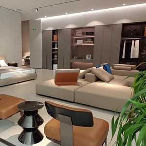 ชุดโซฟาสไตล์อิตาลีทันสมัยชุดโซฟาผ้าเวสไซด์เฟอร์นิเจอร์หนังโซฟาห้องนั่งเล่นคุณภาพสูง - Product Image 4