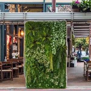 Mur végétal vertical décoratif intérieur/extérieur TIZEN 3D anti-UV, jungle verte, plante artificielle, mur en herbe, fabriqué en plastique durable - Product Image 1
