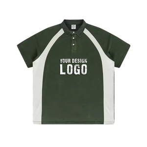 Camiseta Polo de Verano Informal para Mujer, 285g, Cuello Solapa en Color de Contraste, Lavada, Nuevo Diseño, Holgada, Media Manga, Talla Grande - Product Image 1
