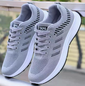 Zapatillas de deporte de malla transpirable para hombre, zapatos ligeros con cordones para caminar, calzado deportivo informal antideslizante - Product Image 4